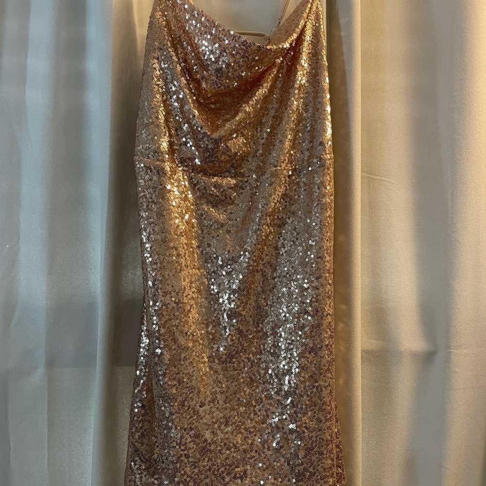 BIN AND STONE Rachel Zoe Silver Pleated Slip Dress Cowl Neck Cocktail